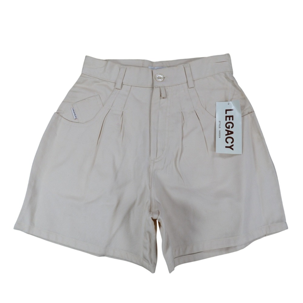 Legacy Jeans Pleated Shorts Womens 7 Vintage 90s Beige Cotton High Waisted NWT